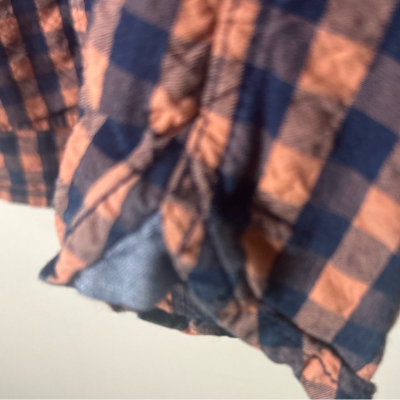 LL BEAN SIGNATURE Slim Fit Men’s Blue Orange Checkered Button Up Sz Large Shirt - Picture 6 of 12